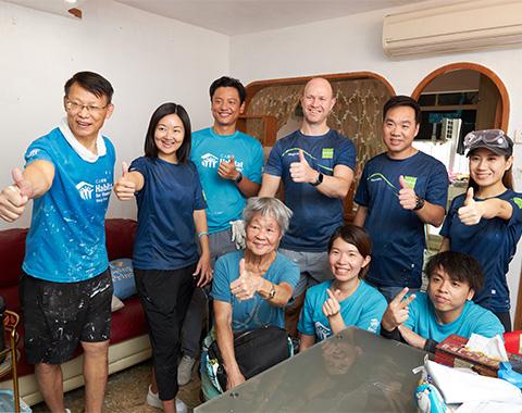 Goodman Hong Kong and Habitat for Humanity Hong Kong Volunteers at Grandma Tung apartment